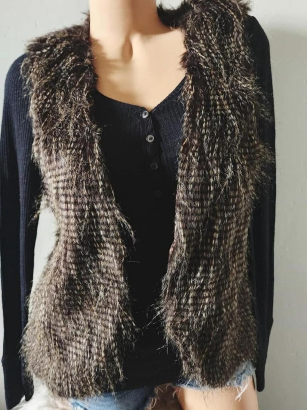 2000s BEBE Faux Fur Vest